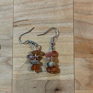 Natural Carnelian Dangle Earrings